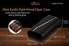 Visol Silas Exotic Dark Wood Cigar Case - 3 Cigars - VCASE741