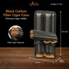 Visol Leather Cigar Case With Black Carbon Fiber Pattern - VCASE748
