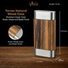 Visol Terran Natural Wood & Stainless Steel Cigar Case - VCASE787