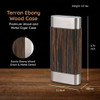 Visol Terran Ebony Wood & Stainless Steel Cigar Case - VCASE788