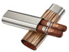 Visol Ryland Zebrawood & Stainless Steel Cigar Case - VCASE791
