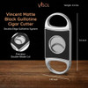 Visol Vincent Matte Black Double Guillotine Cigar Cutter - VCUT406BK
