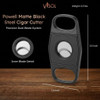 Visol Powell Matte Black Plastic and Stainless Steel Cigar Cutter - VCUT43BK