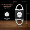 Visol Perfecto Black and Stainless Steel Double Guillotine Cigar Cutter - VCUT714