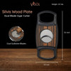 Visol Silvis Wood Plate Dual Blade Cigar Cutter - VCUT720