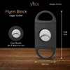 Visol Flynn Black Double Guillotine Cigar Cutter 24 Retail Prepack - VCUT908-Display