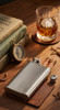Visol Edian Stainless Steel Liquor Flask with Built-in Cigar Holder - 4 ounces - VF2041