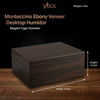 Visol Monteccino Ebony Veneer Desktop Humidor - Up to 25 Cigars - VHUD103