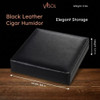 Visol Black Leather Cigar Humidor Holds 16 Cigars - VHUD514