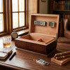 Visol Brown Crocodile Leather Cigar Humidor - Holds 25 Cigars - VHUD527