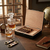 Visol Barclay Black Matte Desktop Humidor / Gift Box - Holds 10 Cigars - VHUD603