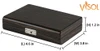 Visol Ebony Wood Travel Cigar Humidor with Humidifier - VHUD79