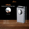 Visol Infinity Double Jet White Carbon Fiber Chrome Cigar Lighter - VLR501407