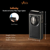 Visol Infinity Double Jet Carbon Fiber Gunmetal Cigar Lighter - VLR501408