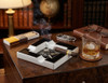 Visol Renner White & Black Ceramic Cigar Ashtray - VASH435