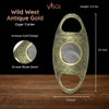 Visol Wild West Antique Gold Cigar Cutter - VCUT419AG