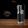 Visol Retail Package - Bulldog Black Matte Quad Flame Lighter 24 count - VLR4-Bulldog-BK-Prepack