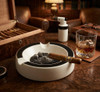 Visol Beatrix Circular Ceramic Cigar Ashtray - White - VASH428WH
