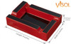 Visol Wesley Red and Black Rectangular Cigar Ceramic Ashtray - VASH427RD