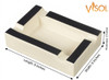 Visol Wesley Black and White Rectangular Cigar Ceramic Ashtray - VASH427WH