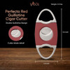 Visol Perfecto Red and Stainless Steel Double Guillotine Cigar Cut - VCUT714RD