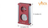 Caseti Trident X 3-in-1 Cigar Cutter - Burgundy - CACU181BG