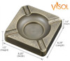 Visol Heavyweight Antique Brass Cigar Ashtray - VASH436