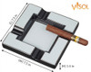 Visol Renner White & Gunmetal Ceramic Cigar Ashtray - VASH435WH