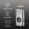 Visol Kamet V Cutter Silver Triple Torch Cigar Lighter- VLR408707-Kamet-SL
