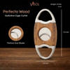 Visol Perfecto Wood and Stainless Steel Double Guillotine Cigar Cutter - VCUT714WD