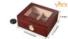Visol Santa Clara Glass Top with Rosewood Finish Cigar Humidor with 50 Cigars - VHUD301