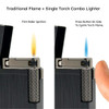 Visol Hubbard Brushed Stripes Soft Flame and Torch Flame Flint Lighter - Black - VLR4-Hubbard-ST-BK