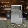 Visol Hubbard Brushed Stripes Soft Flame and Torch Flame Flint Lighter - Chrome - VLR4-Hubbard-ST-CH