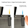 Visol Hubbard Brushed Stripes Soft Flame and Torch Flame Flint Lighter - Gunmetal - VLR4-Hubbard-ST-GM