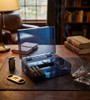 Visol Leo Transparent Navy Blue Acrylic Cigar Humidor - VHUD731