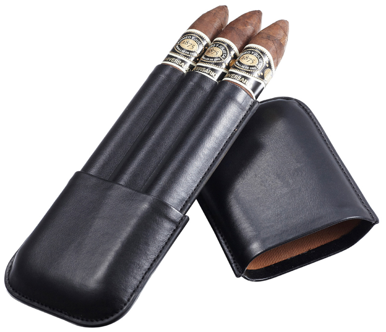 Visol Arnoldo Genuine Leather Cigar Case - Holds 4 Cigars – Lighters Direct