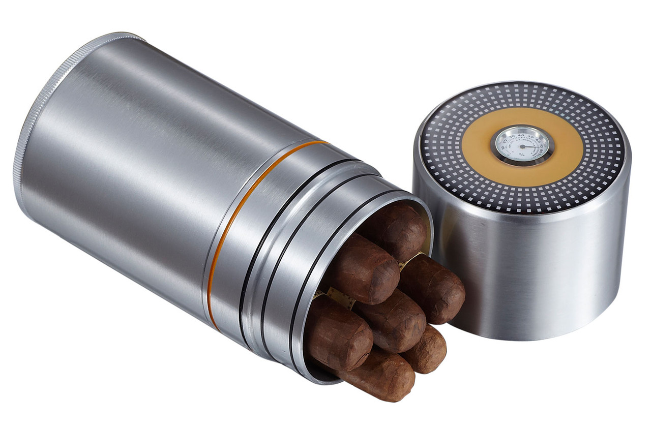 Visol Little Joe Reise-Humidor Rot – Aluminium-Humidor Für 1-3 Zigarren Mit Hygrometer