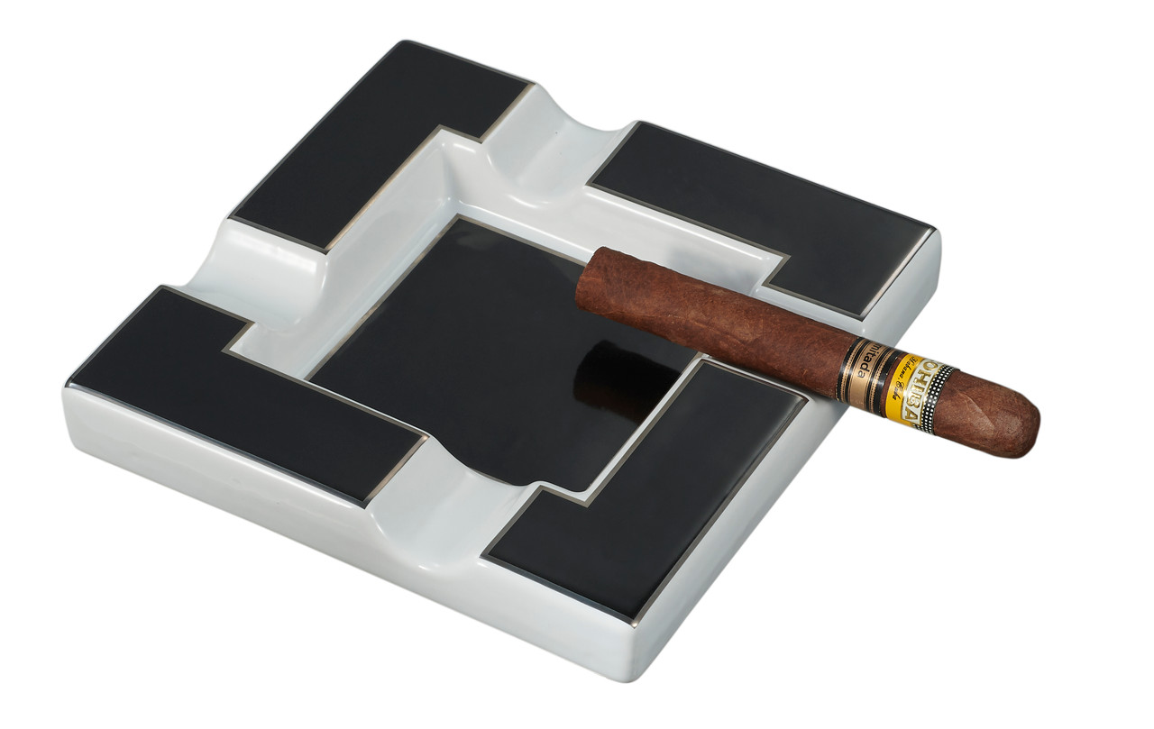 Visol Renner Ashtray - Black & White – Refined Traditions