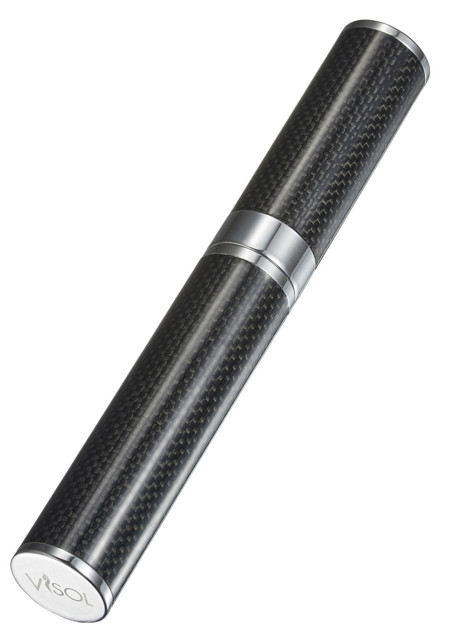 Visol Night II Carbon Fiber Single Cigar Tube - Red Kevlar