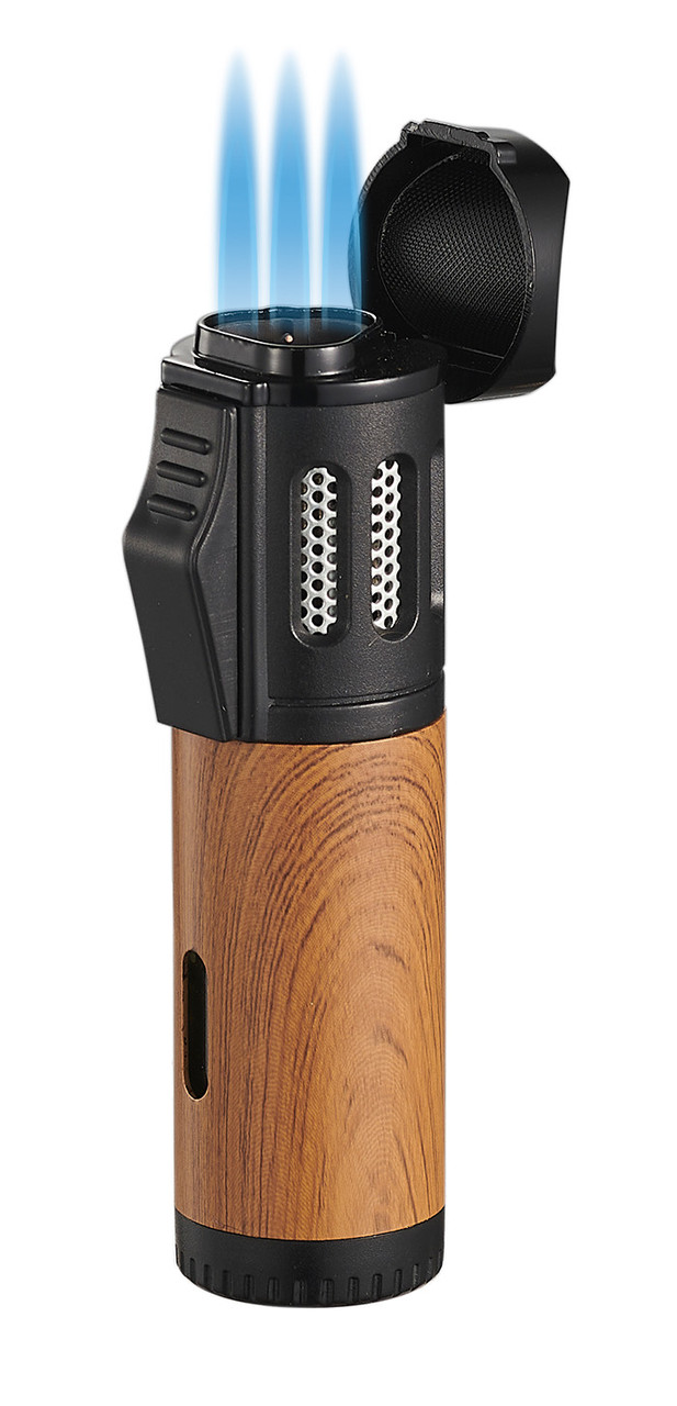 cigarette lighter with torch Visol Artemis Triple Torch Cigar Lighter - Wood