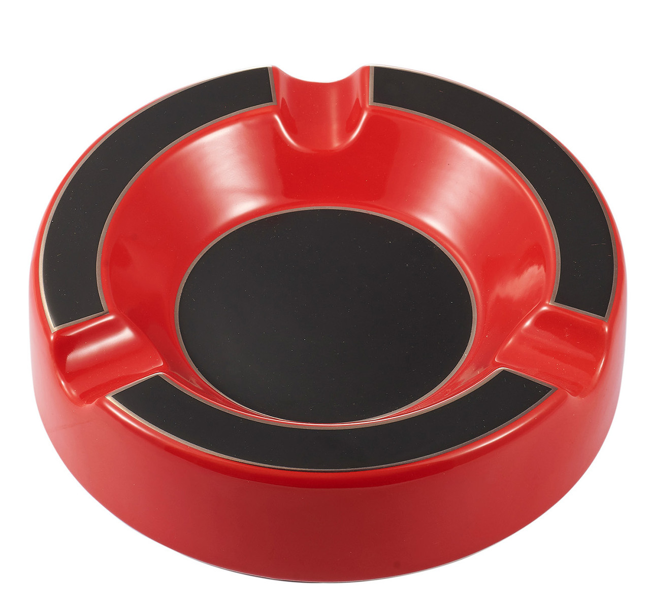 Visol Beatrix Circular Ceramic Cigar Ashtray - Red - VASH428RD