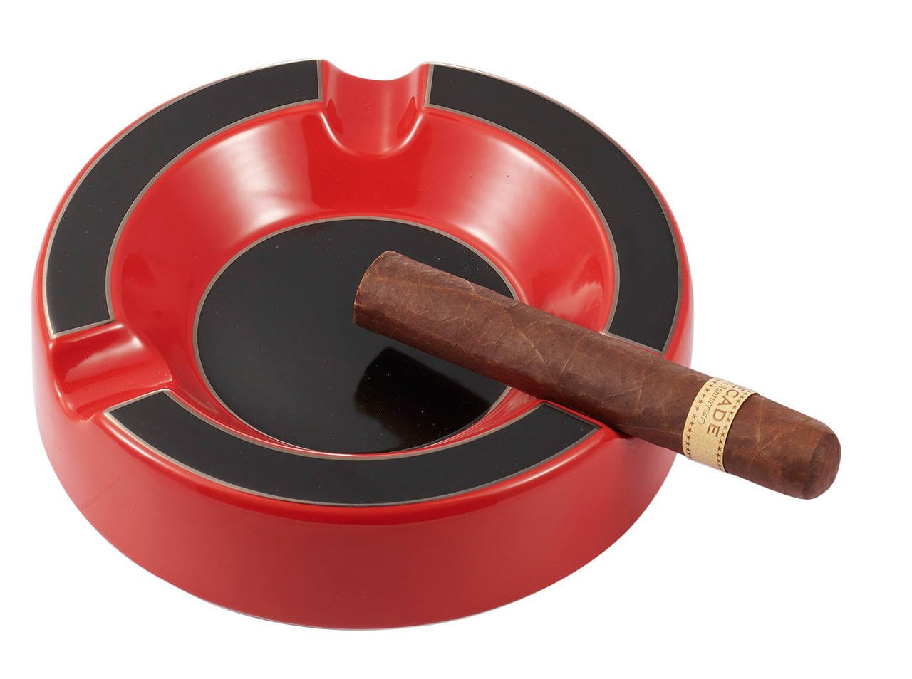 Visol Beatrix Circular Ceramic Cigar Ashtray - Red - VASH428RD