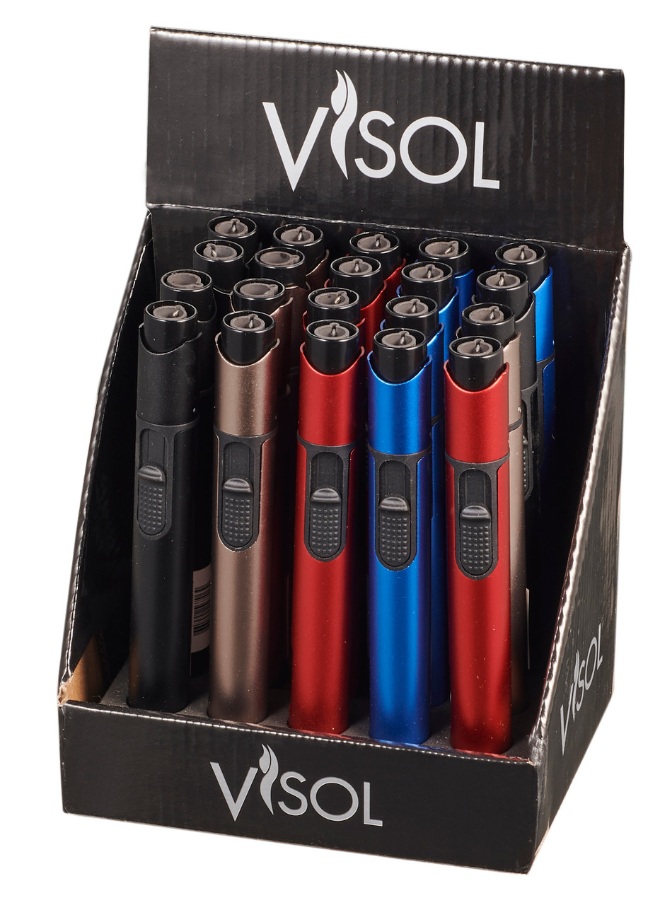 Visol Vista Black Retail Prepack - 20 Cigar Lighters - Vista-Black