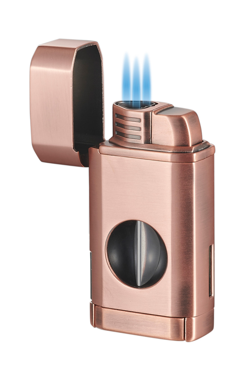 Visol Diablo Triple Torch Flame Lighter w/ Spring V Cutter