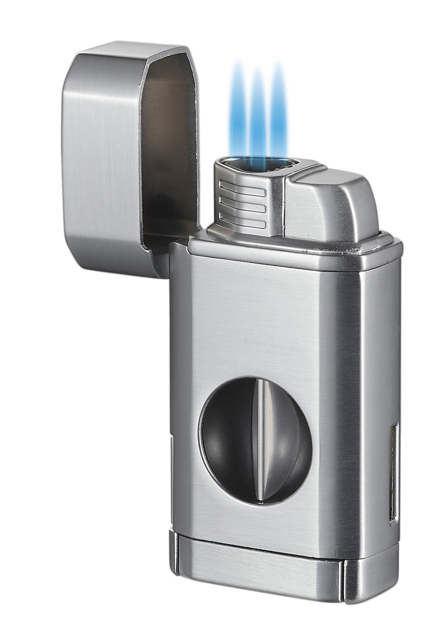 Visol Diablo Triple Torch Flame Lighter w/ Spring V Cutter