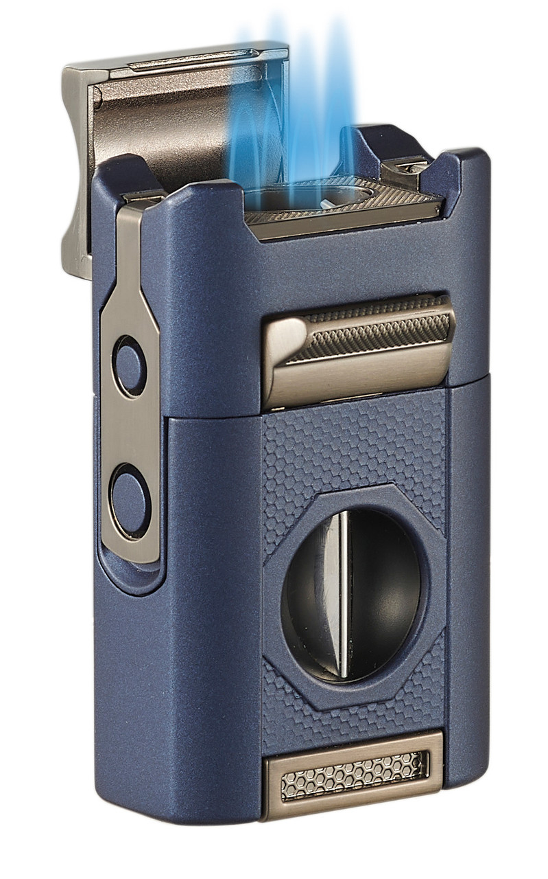 喫煙具・ライター BARBINI murano Visol Joplin Quad Torch Flame Lighter - Blue - VLR7-Joplin-BU