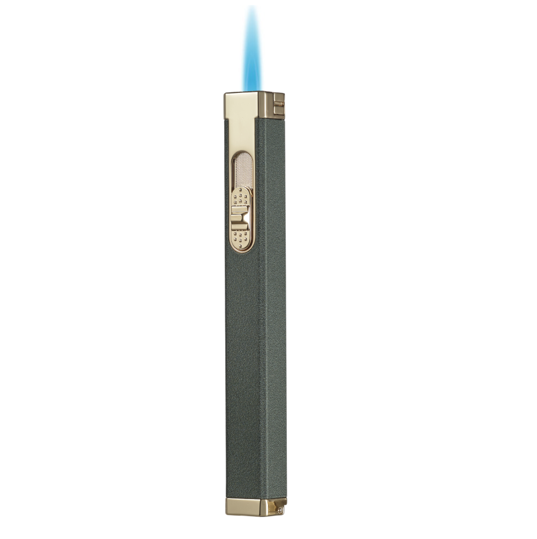 MOONEYES ［希少品］ GreenSkull Cigar Lighter Visol Canary Green Single Torch Cigar Lighter with Built-In Punch