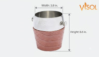 Visol Chill Stainless Steel and Pink Leather Bottle Cooler - VAC207