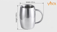Visol Emerald Double Walled Stainless Steel Beer Mug - 14 oz - VAC209