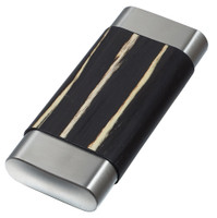 Visol Carver Ashburl and Stainless Steel Cigar Case - 3 Cigars - VCASE736